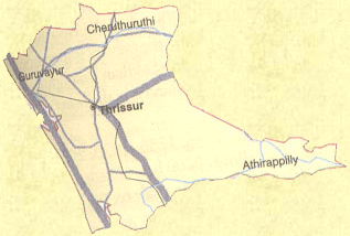 Thrissur, Thrissur Map