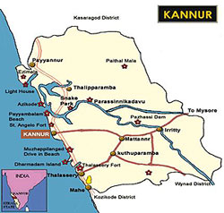 Map of Kannur, Kannur Map