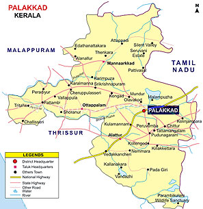 Palakkad Map, Map of Palakkad