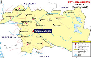 Pathanamthitta Map, Map of Pathanamthitta
