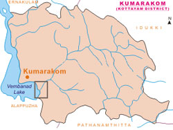 Kumarakom Map, Map of Kumarakom