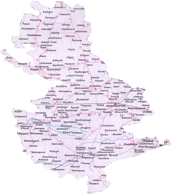 Map of Bharatpur, Rajasthan