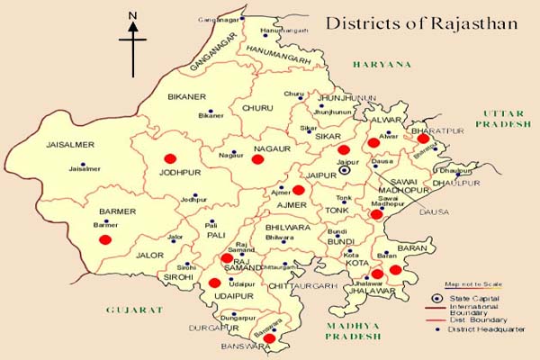 Rajasthan Map, Travel Map of Rajasthan