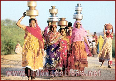 Women brings water in Village of Rajasthan