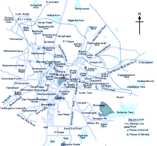 Bangalore Map, Map of Bangalore