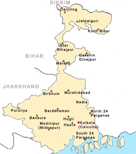 West Bengal Map, Map of West Bengal