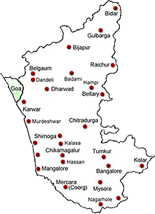 Karnataka Map, Map of Karnataka