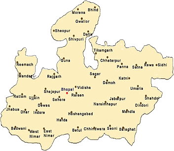 Madhya Pradesh Map, Map of Madhya Pradesh