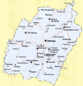 Manipur Map, Map of Manipur