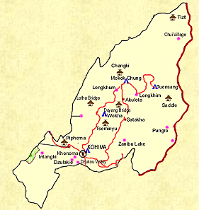 Nagaland Map, Map of Nagaland
