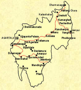 Tripura Map, Map of Tripura