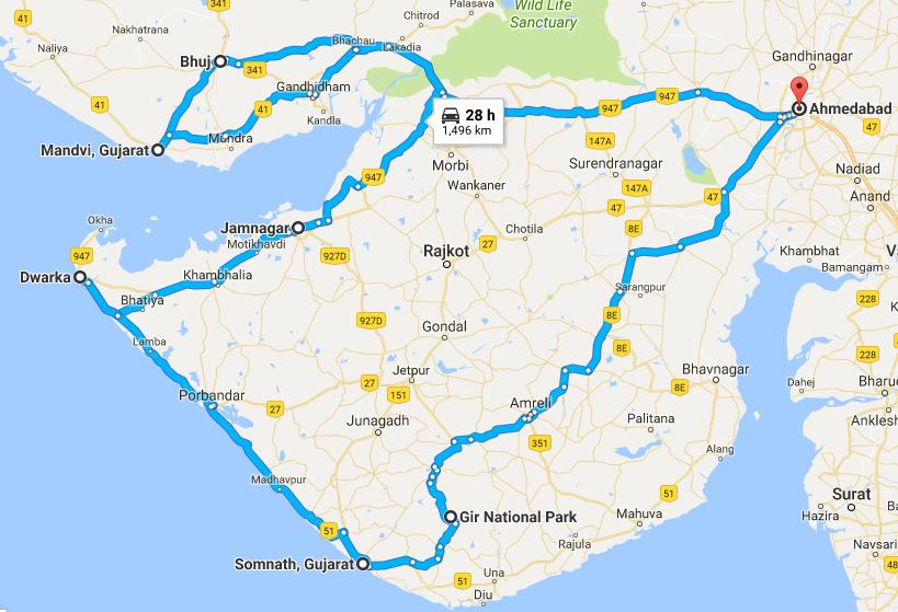 saurashtra tour route