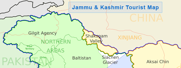 jammu kashmir tourist places map