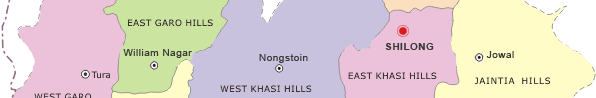 Meghalaya Map, Meghalaya Tourist Map