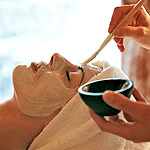 a facial treatment at Indian spa