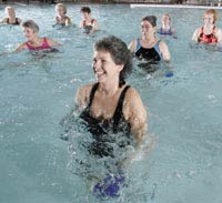acqua aerobics at a spa