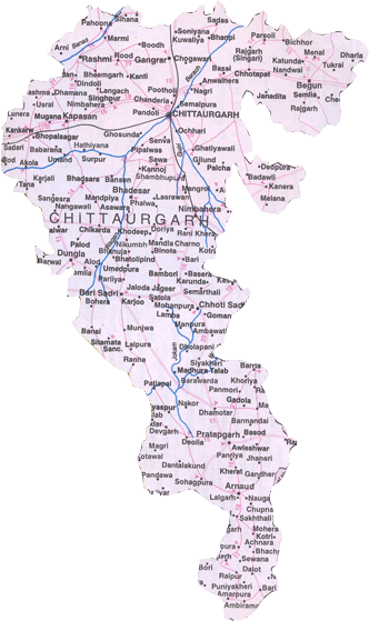 Map of Chittorgarh, Rajasthan