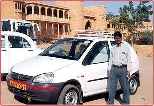 Car renal Tata Indica with driver in Rajasthan and other parts of India