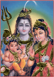 Lord Shiva, Parvati and Ganesh