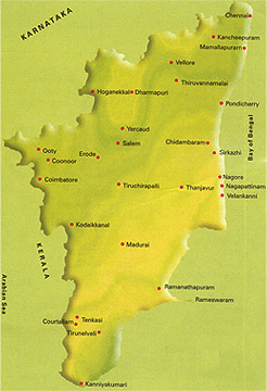 Tamil Nadu Map, Map of Tamil Nadu