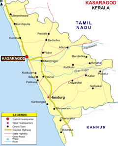 Kasaragod Map, Map of Kasaragod