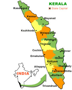 Kerala Cities Kerala Districts Kerala Map India