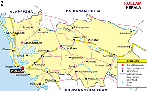 Kollam Map, Map of Kollam