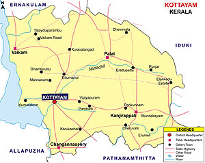 Kottayam Map, Map of Kottayam