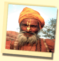 Equipaggiare il santo Sadhu in Pushkar, Ragiastan 