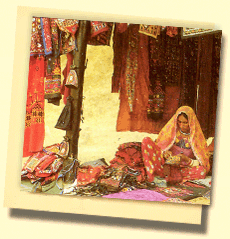Vendita delle tessile nel Ragiastan 