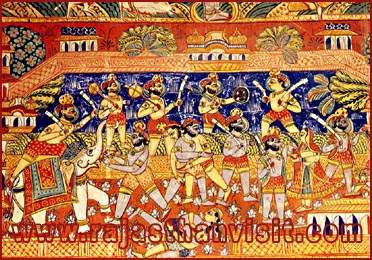 Fresco in a haveli-Fatehpur,  Rajasthan