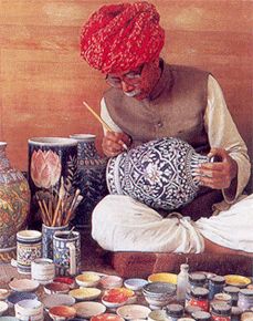 Blue Pottery, Blue Pottery in Rajasthan